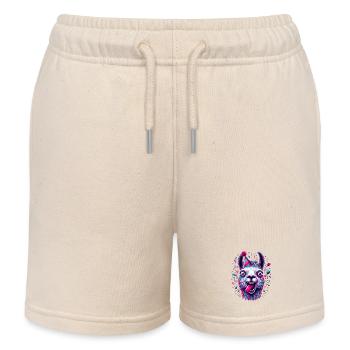 Party Lama feiern Geschenk - Kinder Organic Joggingshorts Mini Bolter von Stanley/Stella - Natur - Vorne