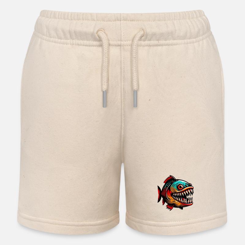 Piranha - Short de jogging enfant bio Stanley/Stella - écru doux