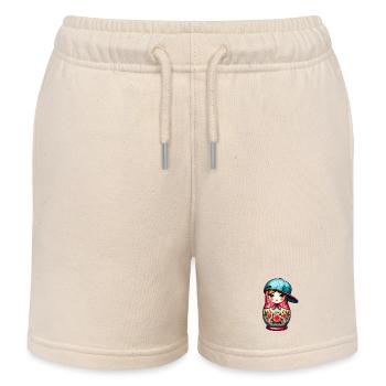 Matryoshka Cool Cap Gift - Kids Organic Sweat Shorts by Stanley/Stella - soft Ecru - Front