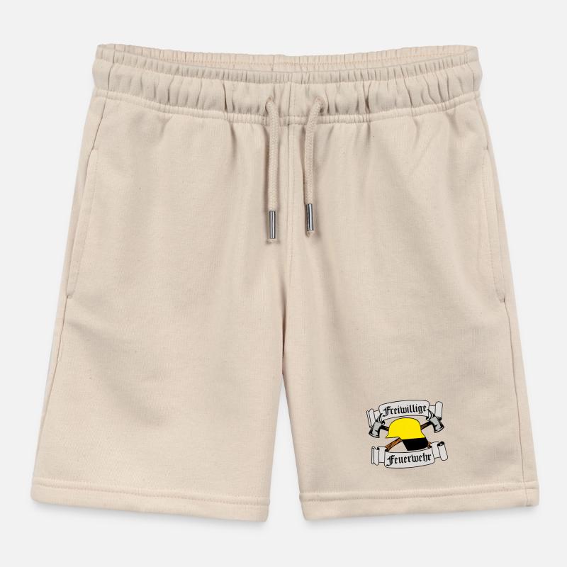 Volunteer Fire Brigade Emblem Kids Organic Sweat Shorts by Stanley/Stella