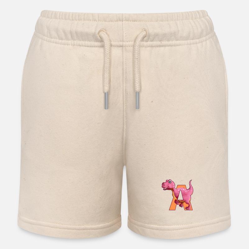 A - DINOSAURE, personnalisable - Short de jogging enfant bio Stanley/Stella - écru doux
