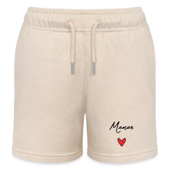 MOM. MOTHER'S DAY. HEART. FEAST. HAPPY BIRTHDAY - Kids Organic Sweat Shorts by Stanley/Stella - soft Ecru - Front