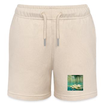 Nénuphars - Short de jogging enfant bio Stanley/Stella - écru doux - Devant