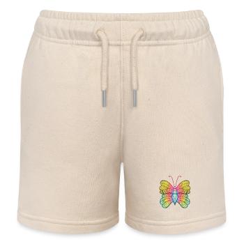 Mandala Papillon Aquarelle - Short de jogging enfant bio Stanley/Stella - écru doux - Devant