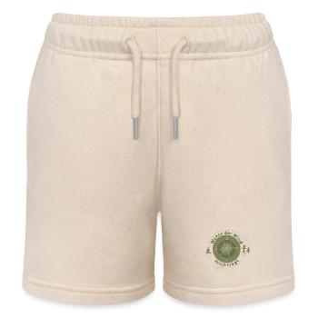 Wohin der Wind mich trägt – Kompass Design - Kinder Organic Joggingshorts Mini Bolter von Stanley/Stella - Natur - Vorne