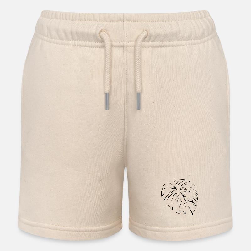 Monstera - Short de jogging enfant bio Stanley/Stella - écru doux