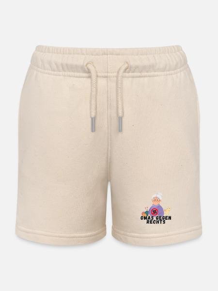 Omas gegen Rechts - Kinder Organic Joggingshorts Mini Bolter von Stanley/Stella - Natur