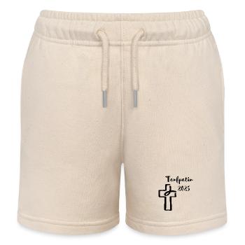 Godmother 2025 Fish dives into cross - Kids Organic Sweat Shorts by Stanley/Stella - soft Ecru - Front