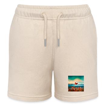 Korallen-Schmetterling - Kinder Organic Joggingshorts Mini Bolter von Stanley/Stella - Natur - Vorne