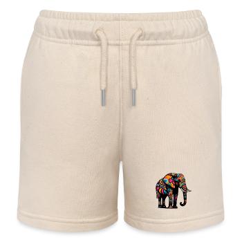 Elefant - Kinder Organic Joggingshorts Mini Bolter von Stanley/Stella - Natur - Vorne