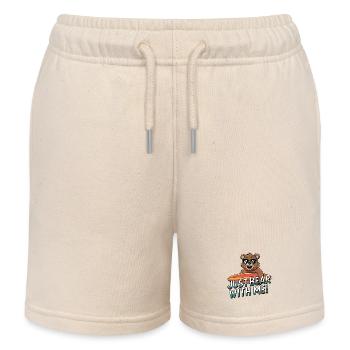 Just Bear With Me - Surfen Bär Spaß - Kinder Organic Joggingshorts Mini Bolter von Stanley/Stella - Natur - Vorne
