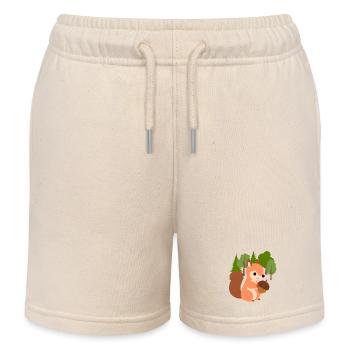 Eichhörnchen mit Nuss - Kinder Organic Joggingshorts Mini Bolter von Stanley/Stella - Natur - Vorne
