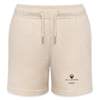 I'm a Keeper - Proud Football Motif - Kids Organic Sweat Shorts by Stanley/Stella - soft Ecru - Front