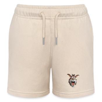 Screaming Donkey Cartoon - Kids Organic Sweat Shorts by Stanley/Stella - soft Ecru - Front