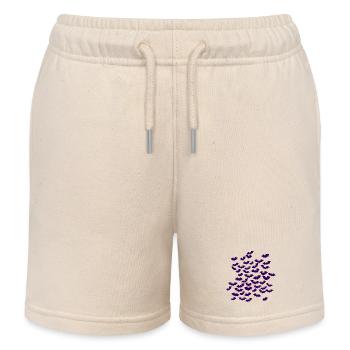 lila Fledermausschwarm halloweenLook - Kinder Organic Joggingshorts Mini Bolter von Stanley/Stella - Natur - Vorne