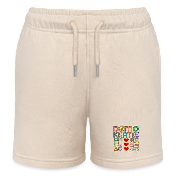 HERZ BUNTE DEMOKRATIE - Kinder Organic Joggingshorts Mini Bolter von Stanley/Stella - Natur - Vorne
