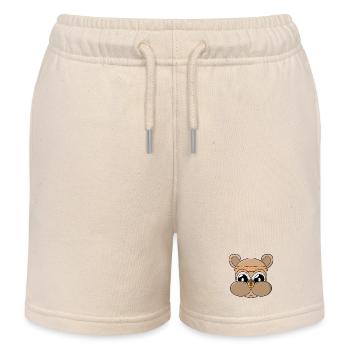 Cute bear with piercing - Kids Organic Sweat Shorts by Stanley/Stella - soft Ecru - Front