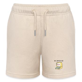 Retro Funny Computer Sagt Nein - Geeky Tech Nerd - Kids Organic Sweat Shorts by Stanley/Stella - soft Ecru - Front