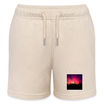 Sunset Violet Sunset Poster - Kids Organic Sweat Shorts by Stanley/Stella - soft Ecru - Front