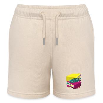 Voiture funky des années 90 - Short de jogging enfant bio Stanley/Stella - écru doux - Devant