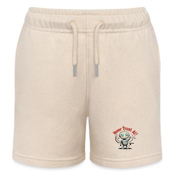 Never Trust AI - Kids Organic Sweat Shorts by Stanley/Stella - soft Ecru - Front