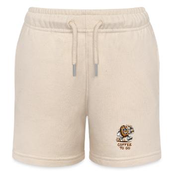 Coffee to Go – Happy Coffee Bean - Kids Organic Sweat Shorts by Stanley/Stella - soft Ecru - Front
