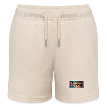 Port Louis Mauritius Sonnenuntergang Schild - Kinder Organic Joggingshorts Mini Bolter von Stanley/Stella - Natur - Vorne