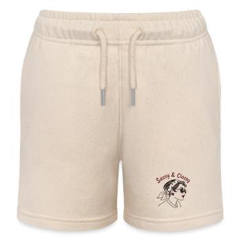 "Sassy and Classy" T-shirt - Chic Bold - Kids Organic Sweat Shorts by Stanley/Stella - soft Ecru - Front