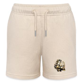Strong Woman GRL PWR Rockabilly Gold Gift - Kids Organic Sweat Shorts by Stanley/Stella - soft Ecru - Front