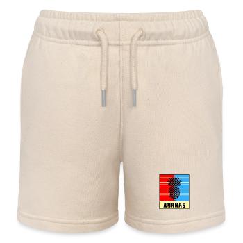 Ananas Pop Style – Rot & Blau - Kinder Organic Joggingshorts Mini Bolter von Stanley/Stella - Natur - Vorne