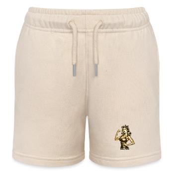 Strong Woman GRL PWR Rockabilly Gold Gift - Kids Organic Sweat Shorts by Stanley/Stella - soft Ecru - Front