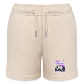 Chat endormi avec couronne de fleurs - Short de jogging enfant bio Stanley/Stella - écru doux - Devant
