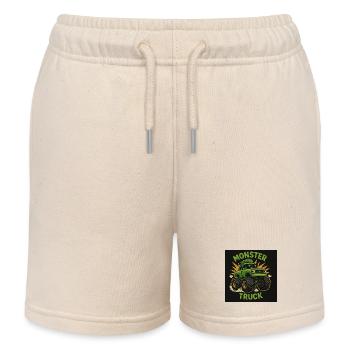 Monster truck - Kids Organic Sweat Shorts by Stanley/Stella - soft Ecru - Front