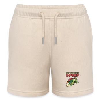 Turtle mit Rakete: Nicht für Geschwindigkeit gebaut - Kinder Organic Joggingshorts Mini Bolter von Stanley/Stella - Natur - Vorne