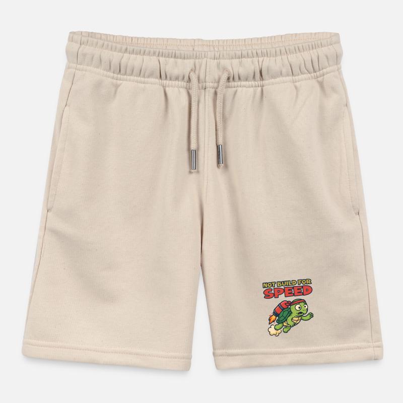 Turtle with rocket: Not built for speed Kids Organic Sweat Shorts by Stanley/Stella