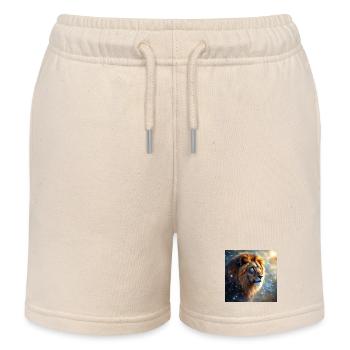 Animal Totem Lion - Short de jogging enfant bio Stanley/Stella - écru doux - Devant