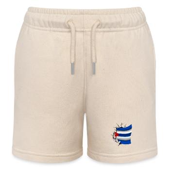 Drapeau de Cuba - Cuba - Drapeau Broken Design - Short de jogging enfant bio Stanley/Stella - écru doux - Devant