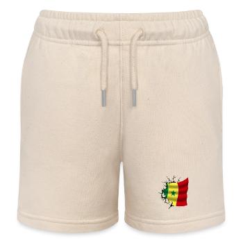 Drapeau du Sénégal - Sénégal - Drapeau Broken Design - Short de jogging enfant bio Stanley/Stella - écru doux - Devant