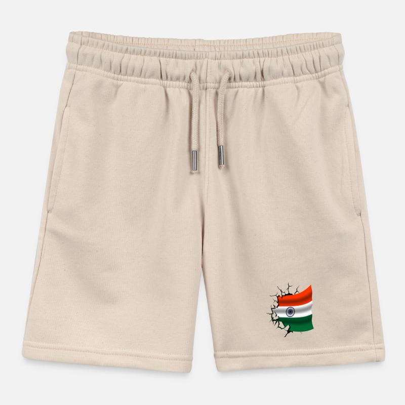 Drapeau de l’Inde - Inde - Drapeau Broken Design Short de jogging enfant bio Stanley/Stella