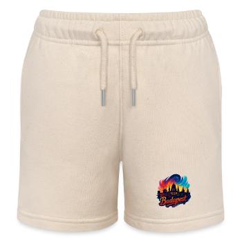 Budapest Hauptstadt Ungarn Silhouette Geschenk - Kinder Organic Joggingshorts Mini Bolter von Stanley/Stella - Natur - Vorne