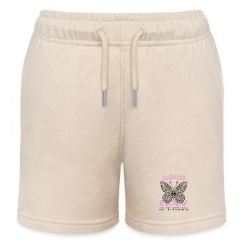 Good Day with Butterfly – Positive Design - Kids Organic Sweat Shorts by Stanley/Stella - soft Ecru - Front