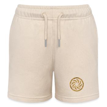 Armenian Eternity Sign in a Golden Circle - Kids Organic Sweat Shorts by Stanley/Stella - soft Ecru - Front