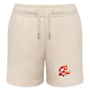 Croatia Flag - Croatia - Ninja - Kids Organic Sweat Shorts by Stanley/Stella - soft Ecru - Front