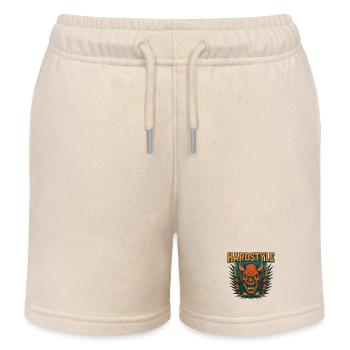 Hardstyle Dämonen Motiv - Kinder Organic Joggingshorts Mini Bolter von Stanley/Stella - Natur - Vorne