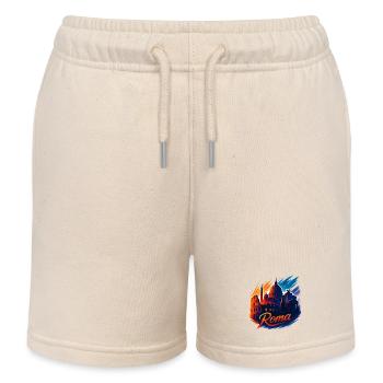 Rome Roma Capital Italy Silhouette Gift - Kids Organic Sweat Shorts by Stanley/Stella - soft Ecru - Front