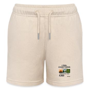 I Feel Everything: Visual Piece Barcelona - Kids Organic Sweat Shorts by Stanley/Stella - soft Ecru - Front