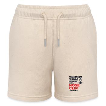 Synchronized Swimming Nose Clip Quote - Kids Organic Sweat Shorts by Stanley/Stella - soft Ecru - Front
