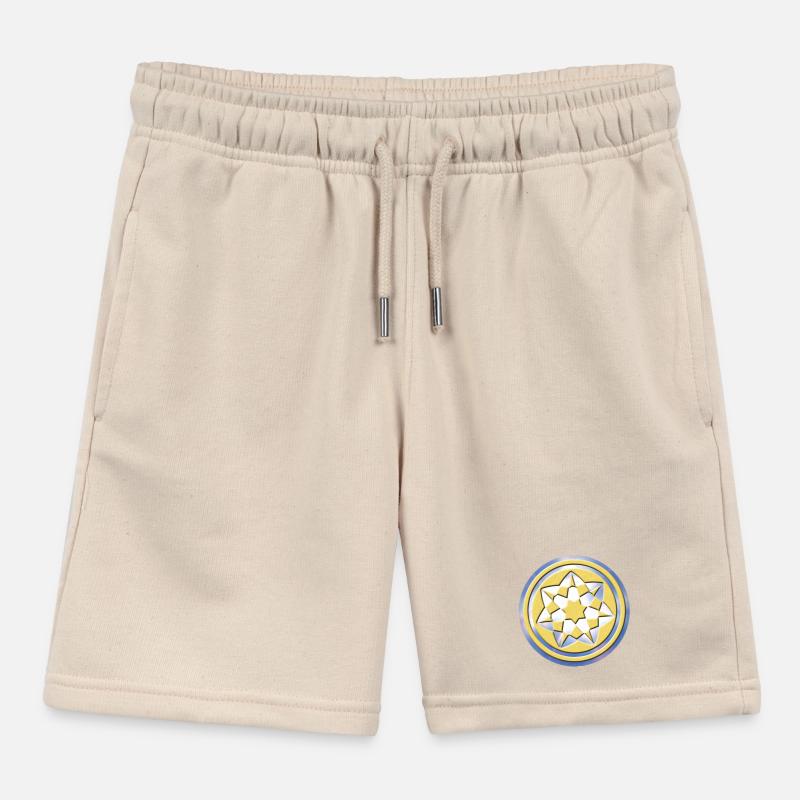 Geometric Crop Circle Pattern Kids Organic Sweat Shorts by Stanley/Stella