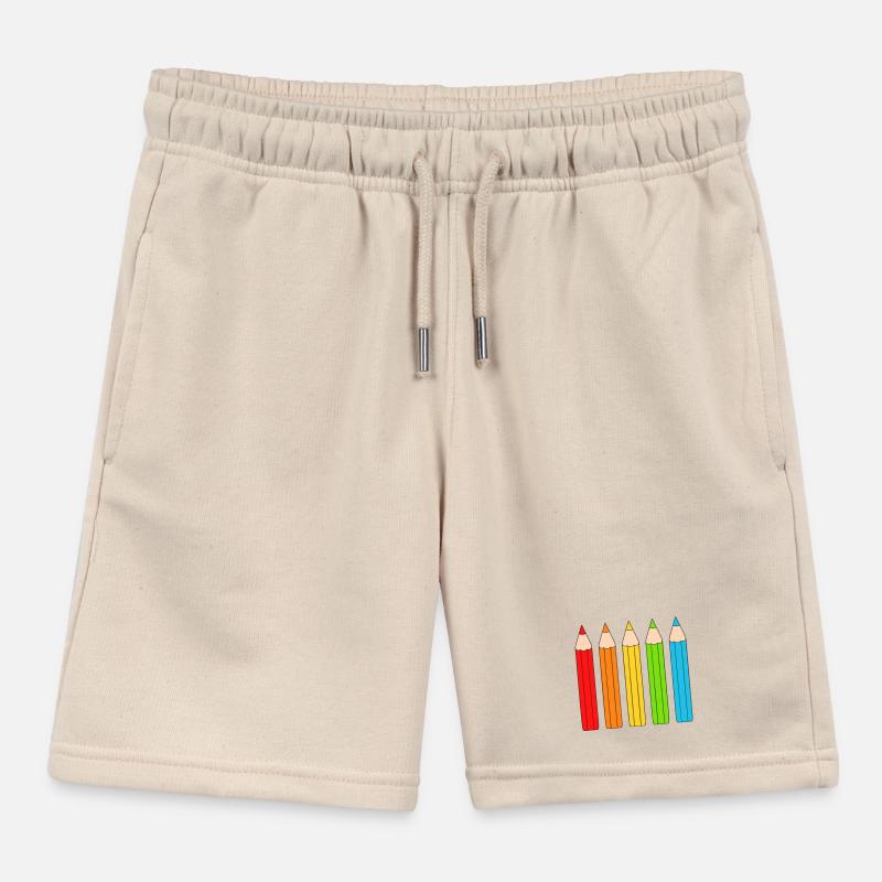 Lebendiges Farbstift-Array-Design Kinder Organic Joggingshorts Mini Bolter von Stanley/Stella