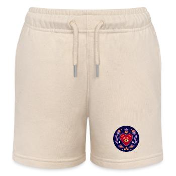 Mystical Heart - Kids Organic Sweat Shorts by Stanley/Stella - soft Ecru - Front